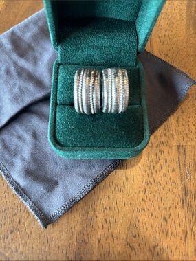 Judith Ripka Ribbed Hoop Earrings - Silver